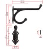 Fuxxer® Rustic Iron Hooks, Coat Hooks, Wall Hooks, 21 x