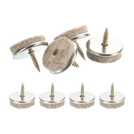 uxcell Nail-on Furniture Sliders, 8Pcs Nail-on Felt Pad Round Chair Table Feet Pads Chair Leg Floor Protectors for Hardwood Floors (Light Brown, 28mm/1.1")