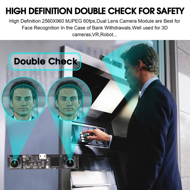 G Double Lens USB Camera Module 960p 60fps 3D Stereo