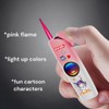 NIVEK Light Up Dazzling Lights Cartoon Lighter Refillable Pink Torch