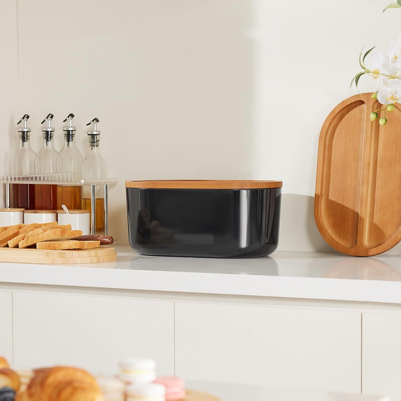 HouseJoy Large Bread Box for Kitchen Countertop,Fiber Bread Box With