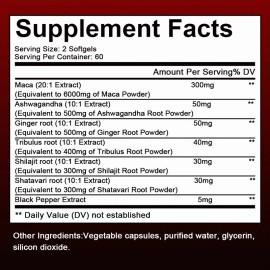 Tecepec Organic Black Maca Capsules 6000 mg - Enhances Endurance, Strength & Immunity