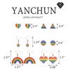 6 Pairs Rainbow Earrings for Women Heart Rainbow Dangle Earrings