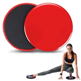 yellowprice High Quality Non Slip Sliders with Dual Sided for Outdoors / Indoors Working Out - 1 Pair, Red