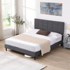 Queen Size Platform Bed Frame with Fabric Upholstered Headboard and