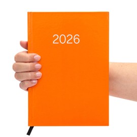 evelay 2026 Diary A5 Week to View Full Year Office Organiser Planner Hardback Diaries - Orange