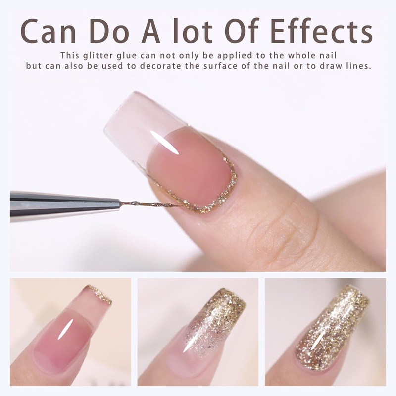 Gyraolvant 4 Colors Gold Silver Glitter Painting Gel Nail Polish