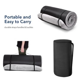 IDEALHOUSE 2024 New 3 Inch Memory Foam Camping Mattress, Portable Waterproof Roll up Sleeping Pad for Adults, with Removable Waterproof Cover and Storage Bag, Grey, For Camping, Car Truck, Tent, Outin