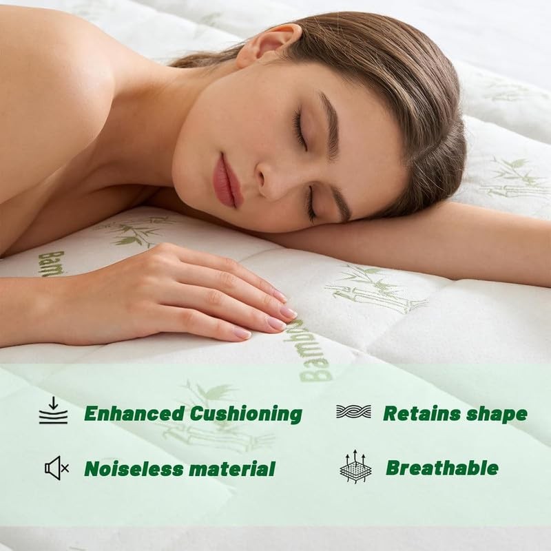 Bamboo Mattress Topper, Westmonth Mattress Pad, Cooling Thick Breathable Viscose