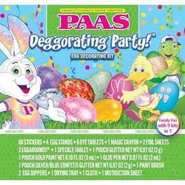 PAAS Deggorating Party Easter Egg Decorating Kit – Fun for the Whole Family with 9 Kits, Stickers, Glitter, and More for Creative Easter Egg Designs