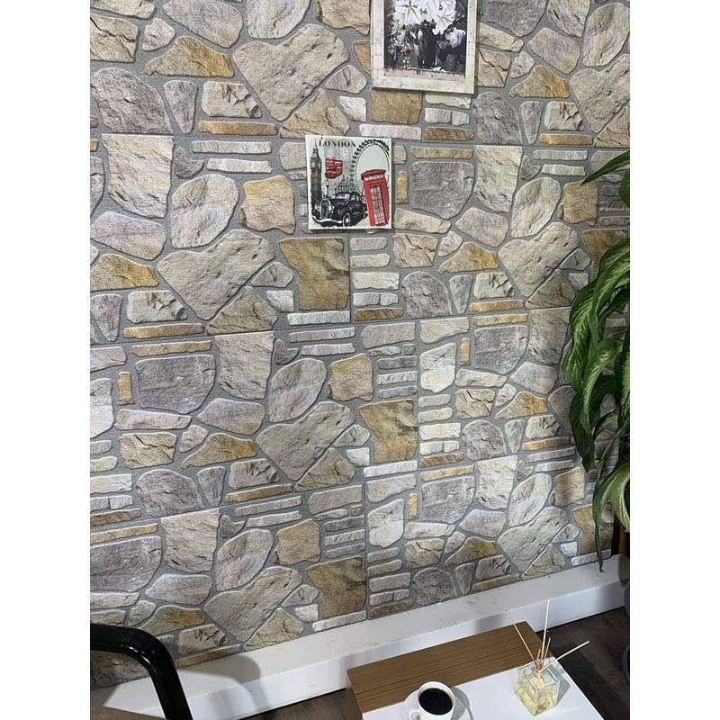 Dundee Deco 3D Wall Panels - Cladding Grey Gold Stone