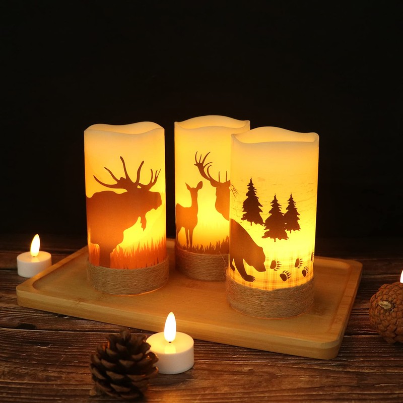 GenSwin Flameless Flickering Led Candles with Hemp Rope and 6H