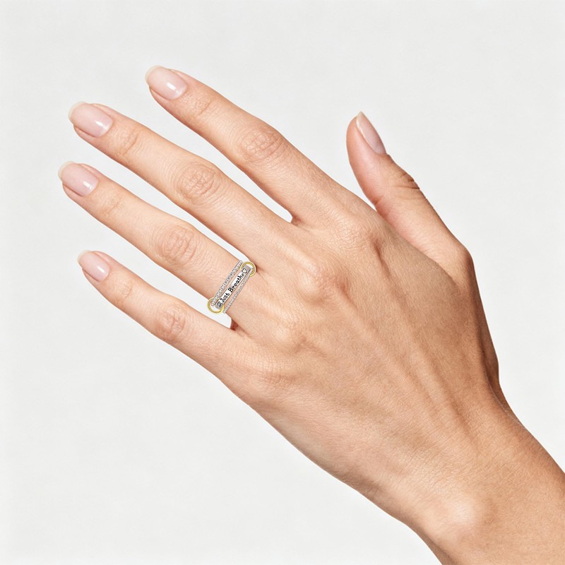 Fenthring Interlocked Stackable Rings for Women Just Breathe Ring for