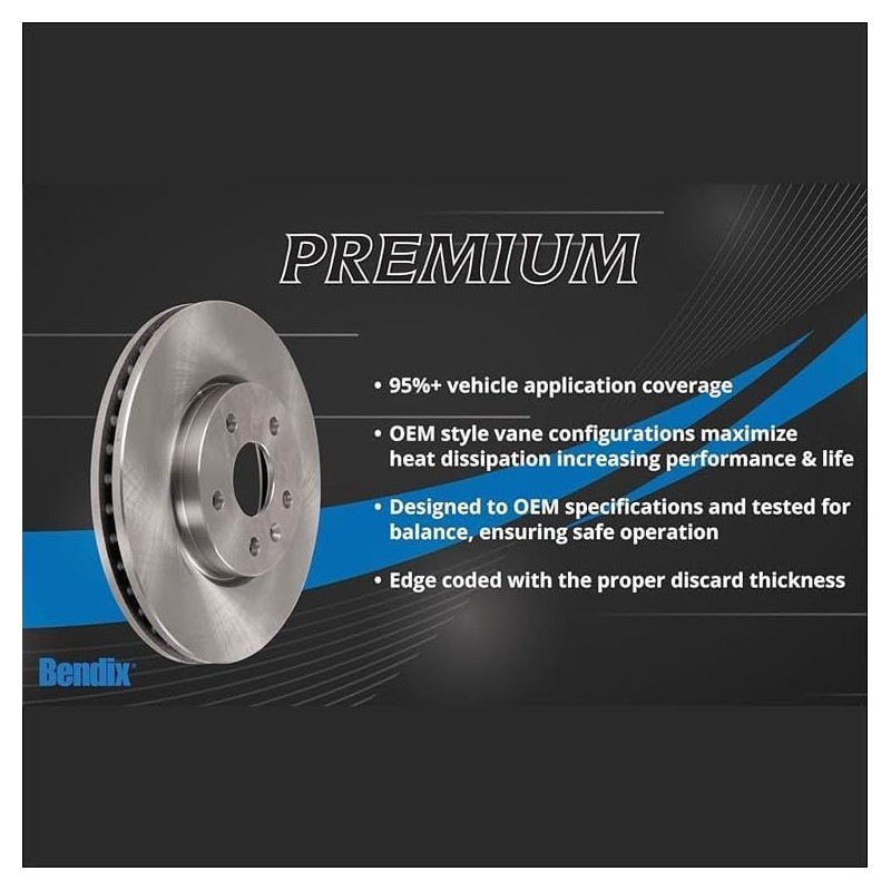 Bendix Premium PRT5530 Rear Brake Rotor for Volkswagen EuroVan 2003-1999
