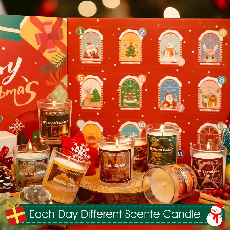 SCENTORINI Scented Candle, 50g*12 Scents with Surprise Holiday Natural Soy