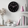 Epy Huts Modern Black Wall Clock with Pink Numbers –