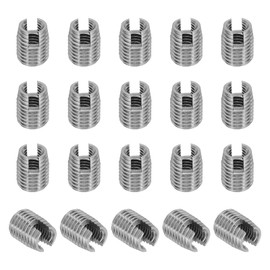 PATIKIL Self-Tapping Threaded Inserts, 20 Pcs M5 x M8 x 10mm 303 Stainless Steel Thread Adapter Reducer Slotted Screw Repair Inserts Nuts Sleeve