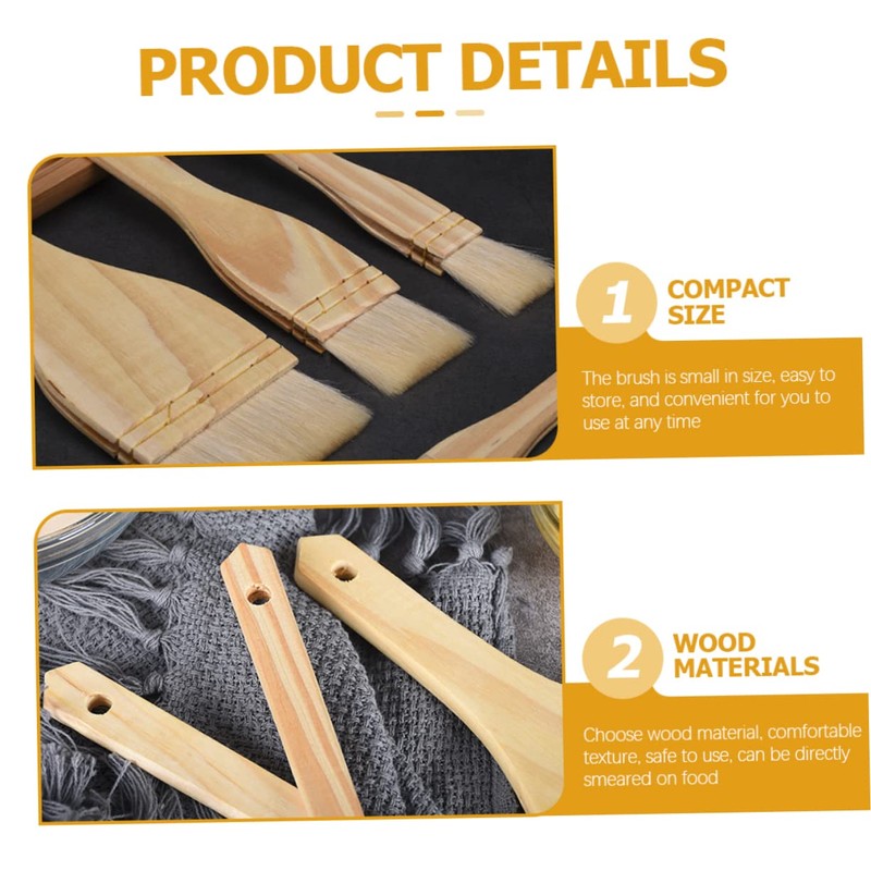 Abaodam 3Pcs Multi Use Woolen Brush for BBQ Baking Versatile