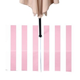 Fabric Textile Products | Pale Pink and White Striped Tablecloth | Cabana Outdoor Tablecloth with Umbrella Hole | 60" x 120" Outdoor | Machine Washable and Water-Resistant | Made in The USA