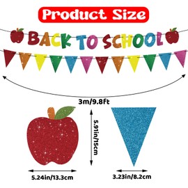 SerpizePaty Glitter Back to School Decorations, Apple Decors for Classroom