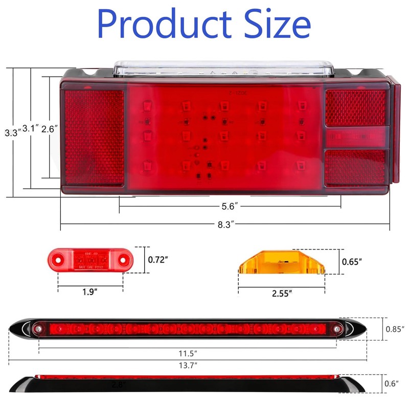 Submersible Boat Trailer Lights, LED Trailer Lights for Utility Trailer,