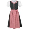 Isar-Trachten Girls' Dirndl Green with Blouse, Green, 80, Green