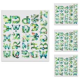 1.5 Inch Iron on Letters Numbers Alphabet Fabric Vinyl DIY for Sports Jerseys T Shirts Clothes Saying Printing Craft Decoration (4 Sheets Per Set) (Color 6)