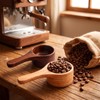 2Pcs Wood Coffee Scoops Acacia Wood Measuring Spoon