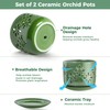 LITUDISO 6+5 Inch Orchid Pots with Holes, Ceramic Orchid Pots