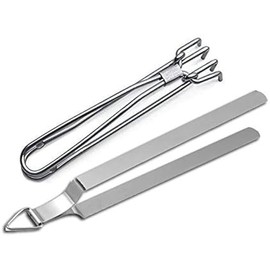 Premium Set of Stainless Steel Tong (Chimta) and Lifter Wire Tong Pakkad for Kitchen Cooking - Essential Tools for Grilling, Serving, and Cooking