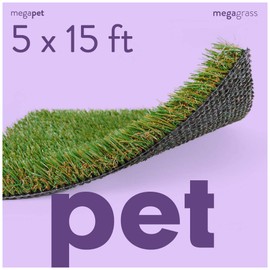 MEGAGRASS 5 x 4 Feet Artificial Grass Mat for Dogs [Deluxe Realistic Synthetic Pet Turf Rug, Fake Grass Carpet for Puppy Potty Training Patch, Indoor or Outdoor Pee Pads]
