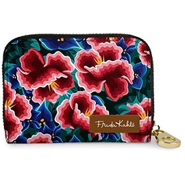 Monarque RFID Secure Armored Signature Zipper Wallet (Frida Kahlo Hibiscus)