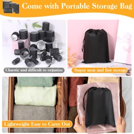 Thrilez 37 PCS Hair Roller with Storage Bag, Big Hair Roller with 4 Different Sizes 60mm 48mm 36mm 25mm Hair Curler Roller with Clips for Long Medium Short Hair, Hair Roller for Salon DIY Hairdressing