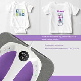 Double-sided heat press protection mat for Cricut EasyPress 30.5 x 30.5 cm (12 x 12 inches) 1.8 cm thickness, heat press mat for ironing and transferring iron-on transfers or HTV vinyl