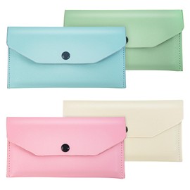 Cash Envelopes, 4 Pieces Money Cash Envelopes Bag, Reusable Money Pouch Bag for Cash Saving, Waterproof Envelope for Spring Festival Wedding Birthday Holidays (Pink, Blue, White, Green)