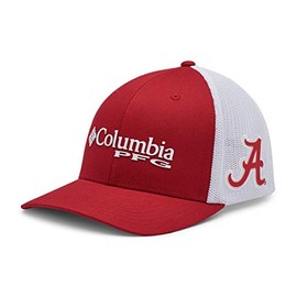 Columbia NCAA Alabama Crimson Tide Men's PFG Mesh Ball Cap Large/X-Large, Large/X-Large, ALA - Red Velvet