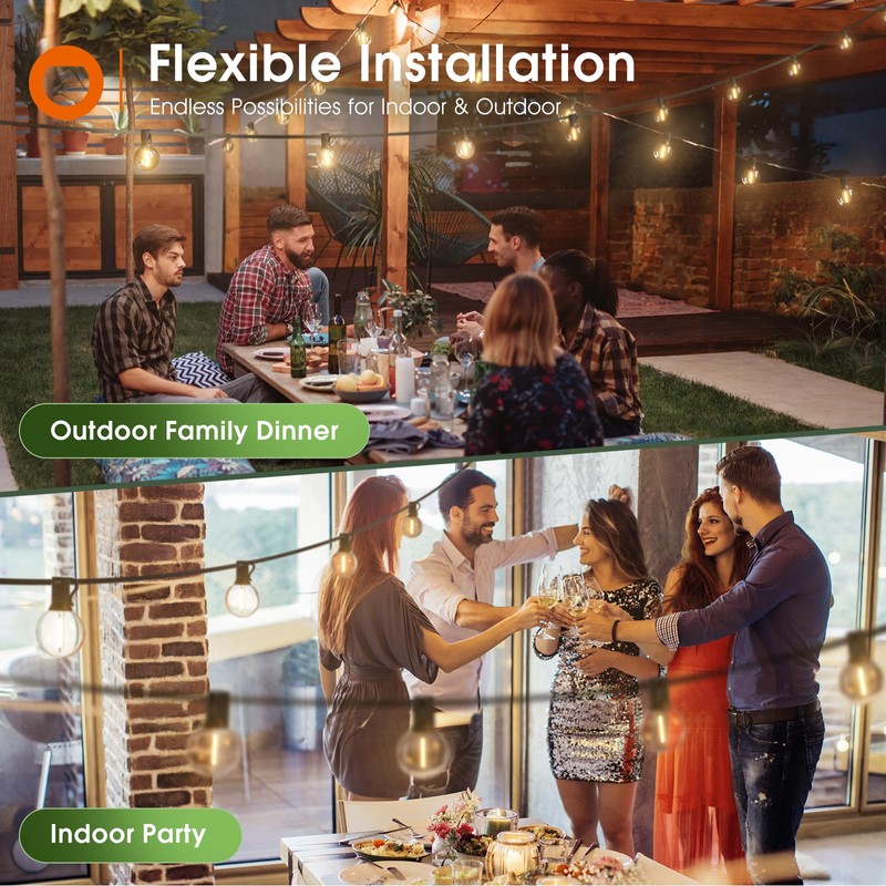 addlon 35FT Solar String Lights Outdoor with Remote, Waterproof G40