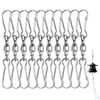 20 Pcs Swivel Spinning Hooks for Wind Spinners, 360 Smooth Dual Clip Swivels Wind Spinner Socks Hangers Spiral Tails Twisters Accessories for Flags Spinning Windsocks Kites Flower Pots Bird Feeders