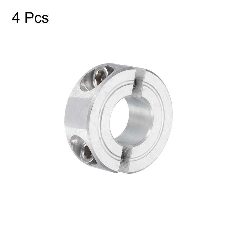 sourcing map 4Pcs Double Split Clamp-On Shaft Collar for 1/2"