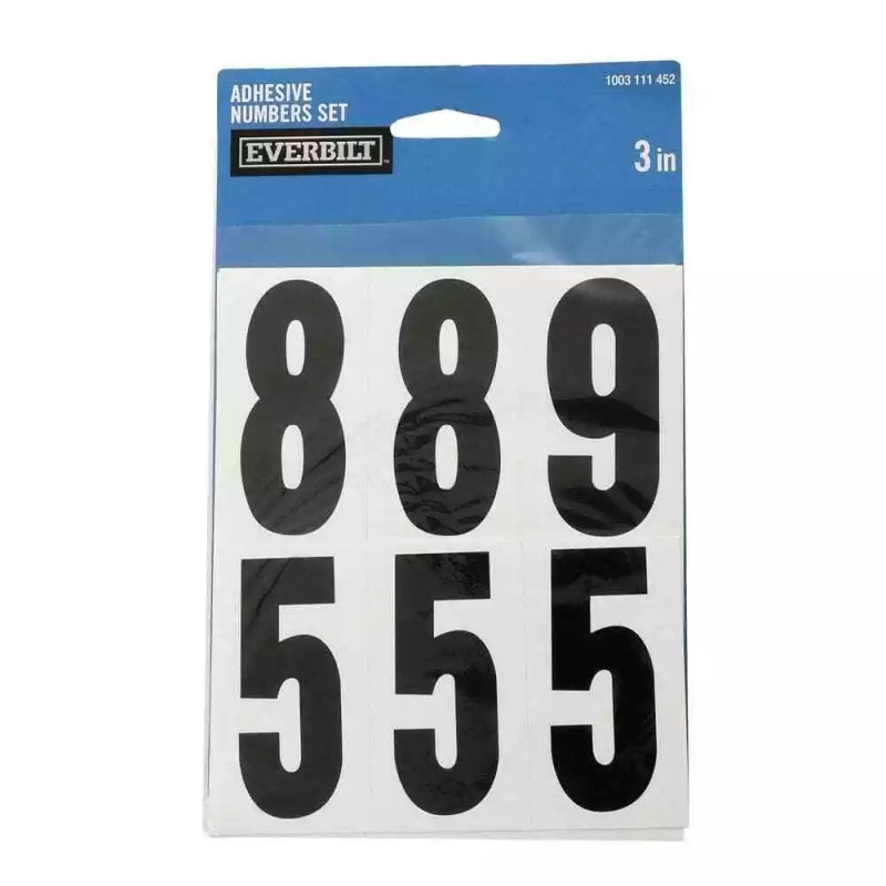 Everbilt 3 Inch Self Adhesive Vinyl Number Set Vinyl Mailbox
