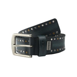 Police Men's Genuine Leather Belt - Can Be Shortened - Nickel Free, Blue 44 4 cm