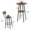 HOOBRO 3 Pieces Round Bar Height Table and Chairs Set,