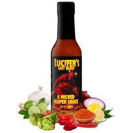 Hellfire Lucifer's Last Blast A Wicked Carolina Reaper Sauce, Gourmet, Award-Winning Sauce, Contains 65% Pure Carolina Reaper Pepper Mash, EXTREME HEAT, 5 OZ