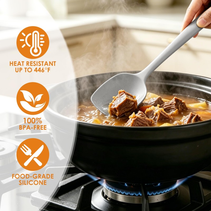 5-Piece Silicone Spatula Set, Reinforced Core & Connections