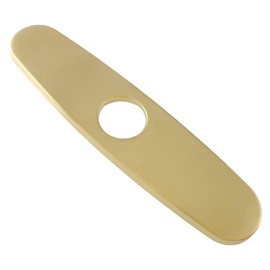 Bivethoi Sink Faucet Cover Plate 10 Inch Deck Plate, Brushed Gold Escutcheon Plate Stainless Steel Faucet Cover, Vanity Hole Cover Plate for 1 or 3 Hole Bathroom Sink Kitchen Faucet