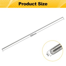 Mriuuod 5pcs M3-0.5x300mm Fully Threaded Rod M3X0.5mm 304 Stainless Steel Right Hand Threads Metric Screws All Threaded Rod Studs for Anchor Bolts Clamps Hangers U Bolts RC Car