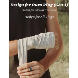 2 PCS Ring Cover for Oura Ring Gen 3 / AIZO Ring, SiliconeSkin Friendly Smart Ring Protector, Elastic Case Black and White (S)