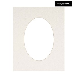 12x16 Mat Bevel Cut for 8x10 Photos - Precut Oyster Shell White Oval Shaped Photo Mat Board Opening - Acid Free Matte to Protect Your Pictures - Bevel Cut for Family Photos, Pack of 1 Matboard
