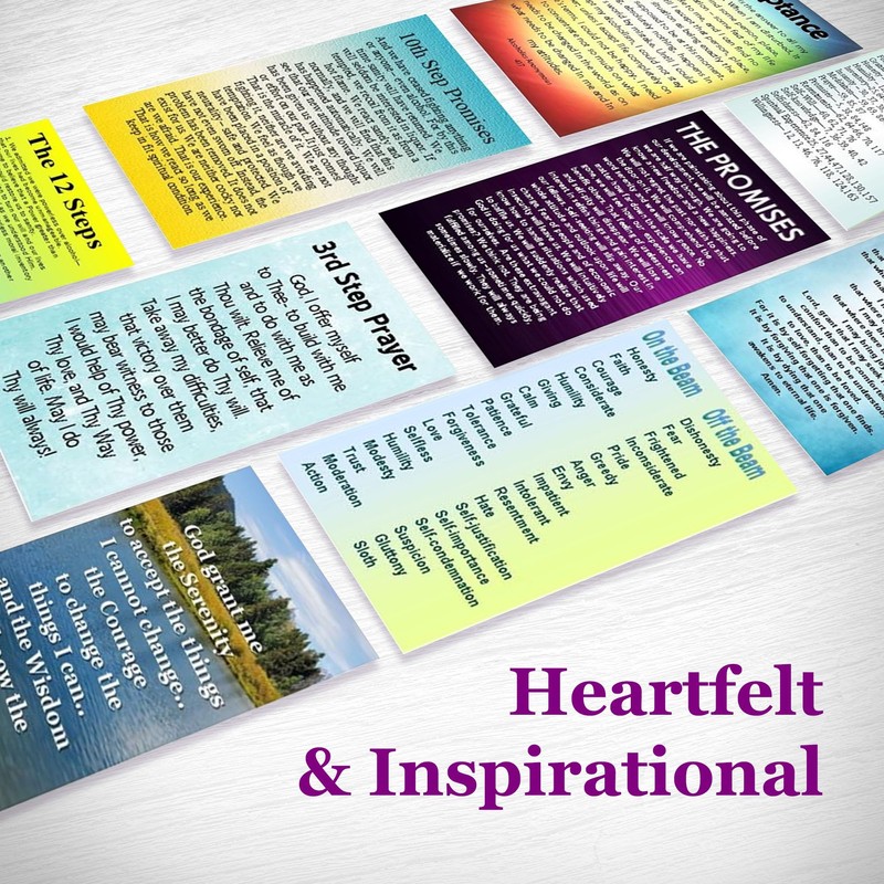 10 Pack Sobriety Cards for Wallet - AA 12 Step