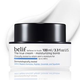 belif belif Moisturizing Bomb C Daily Ceramide Moisturizer with Peptide & Squalane, 48hr Hydration & Anti-Aging Cream, Milky & Lightweight, Restores Skin Barrier, Korean Skincare, 3.3 fl oz (100ml)
